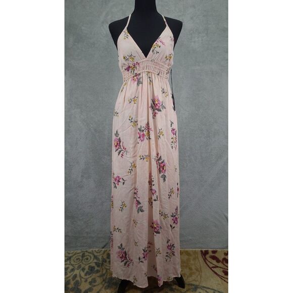 Forever 21 Dresses & Skirts - FOREVER 21 Womens pink Floral Hi-Wo Frilled Lined‎ Empire Dress Sz M Chiffon NWT